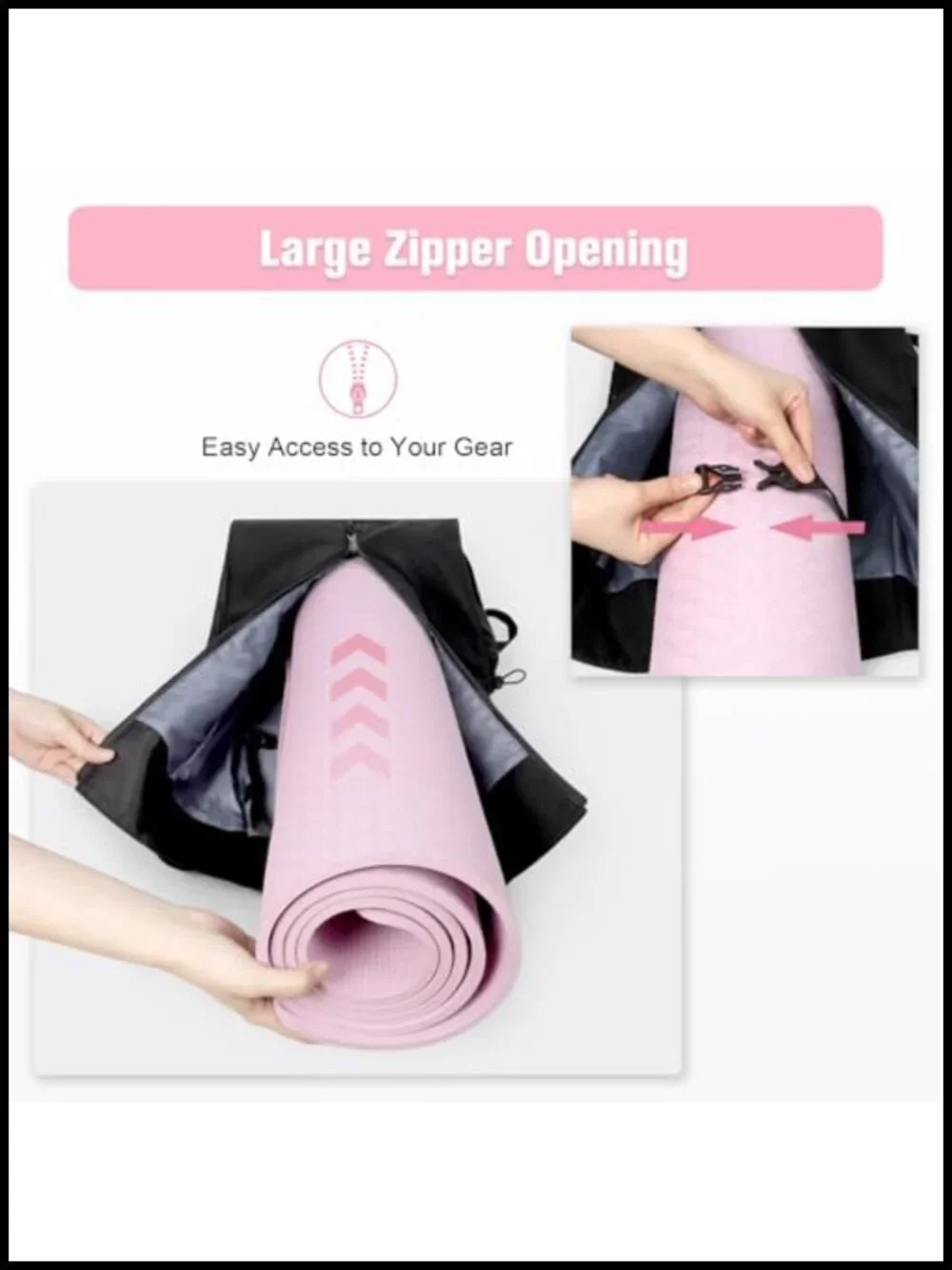 WOMACO Yoga Mat Bag with Backpack Straps and Side Pockets Nylon